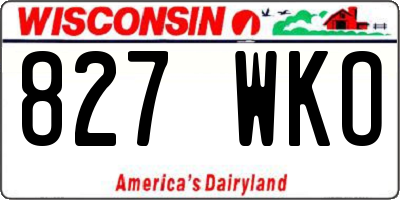 WI license plate 827WKO