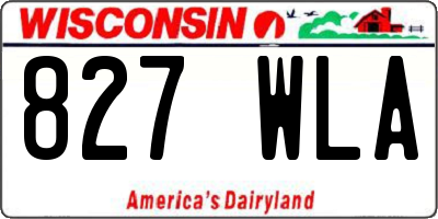 WI license plate 827WLA
