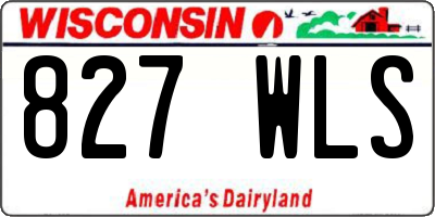 WI license plate 827WLS