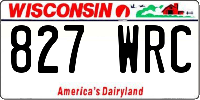 WI license plate 827WRC