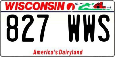 WI license plate 827WWS