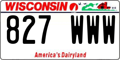 WI license plate 827WWW