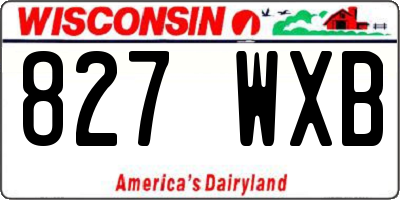 WI license plate 827WXB