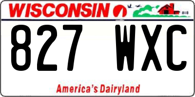 WI license plate 827WXC