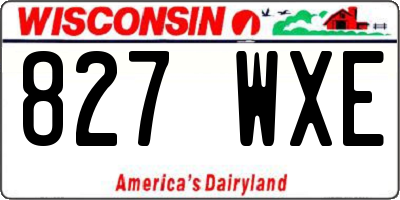 WI license plate 827WXE