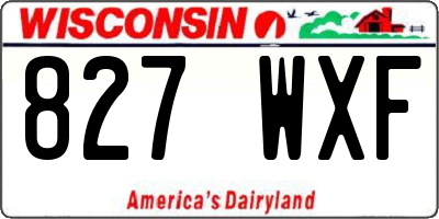 WI license plate 827WXF