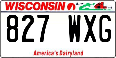 WI license plate 827WXG