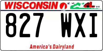 WI license plate 827WXI