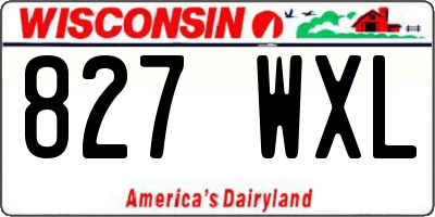 WI license plate 827WXL