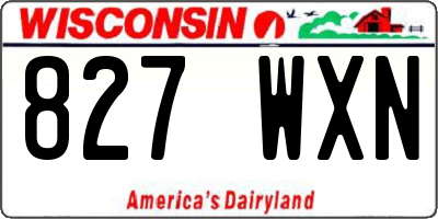 WI license plate 827WXN