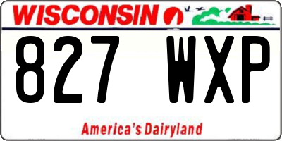 WI license plate 827WXP