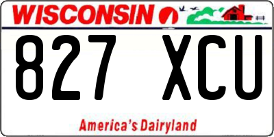 WI license plate 827XCU