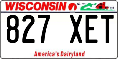 WI license plate 827XET