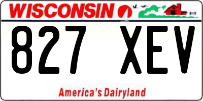 WI license plate 827XEV