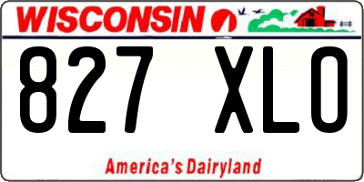 WI license plate 827XLO