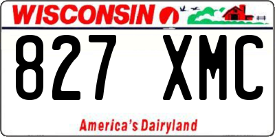 WI license plate 827XMC