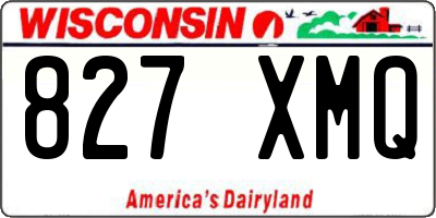 WI license plate 827XMQ