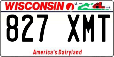 WI license plate 827XMT