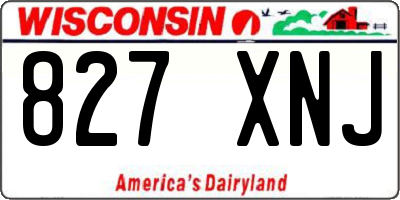 WI license plate 827XNJ