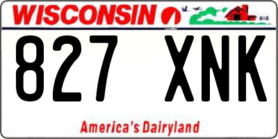 WI license plate 827XNK