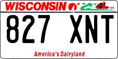 WI license plate 827XNT