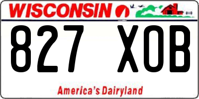 WI license plate 827XOB