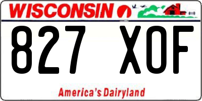 WI license plate 827XOF