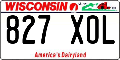 WI license plate 827XOL
