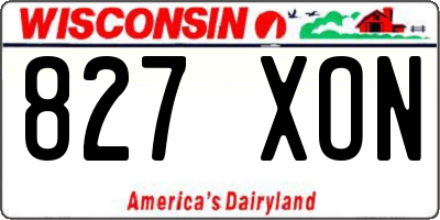 WI license plate 827XON