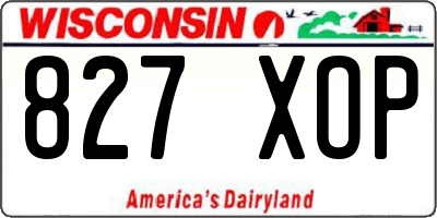 WI license plate 827XOP