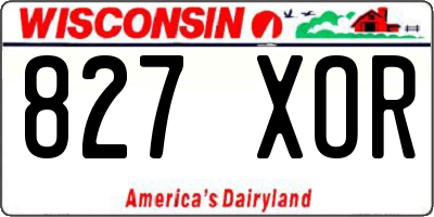 WI license plate 827XOR