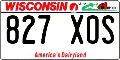 WI license plate 827XOS