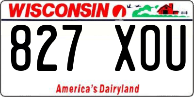 WI license plate 827XOU