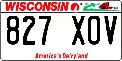 WI license plate 827XOV
