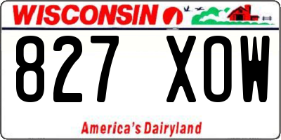 WI license plate 827XOW