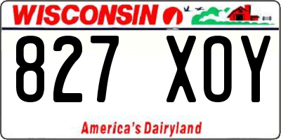 WI license plate 827XOY