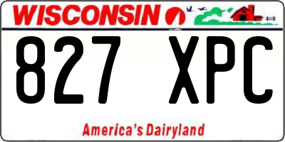 WI license plate 827XPC