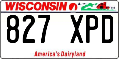 WI license plate 827XPD