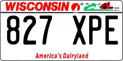 WI license plate 827XPE