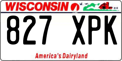 WI license plate 827XPK