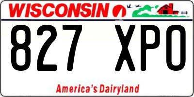 WI license plate 827XPO