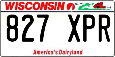 WI license plate 827XPR
