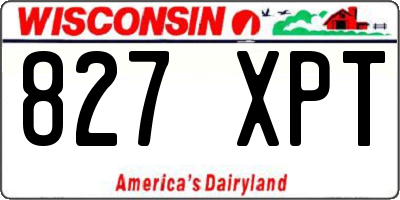 WI license plate 827XPT