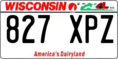 WI license plate 827XPZ