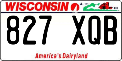 WI license plate 827XQB