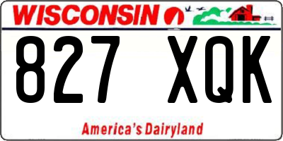 WI license plate 827XQK