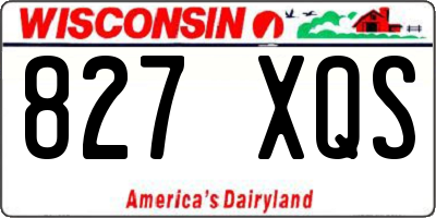 WI license plate 827XQS