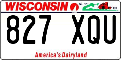 WI license plate 827XQU