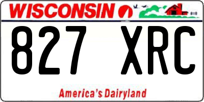 WI license plate 827XRC
