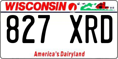 WI license plate 827XRD